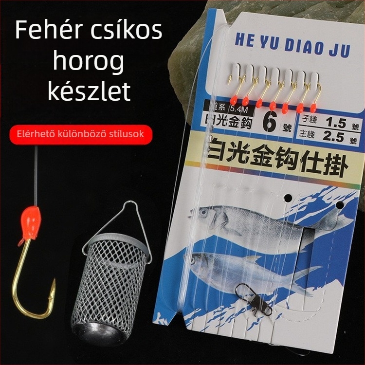 Hetes horoggal ellátott horgász szerelék világító etetőrekeszzel