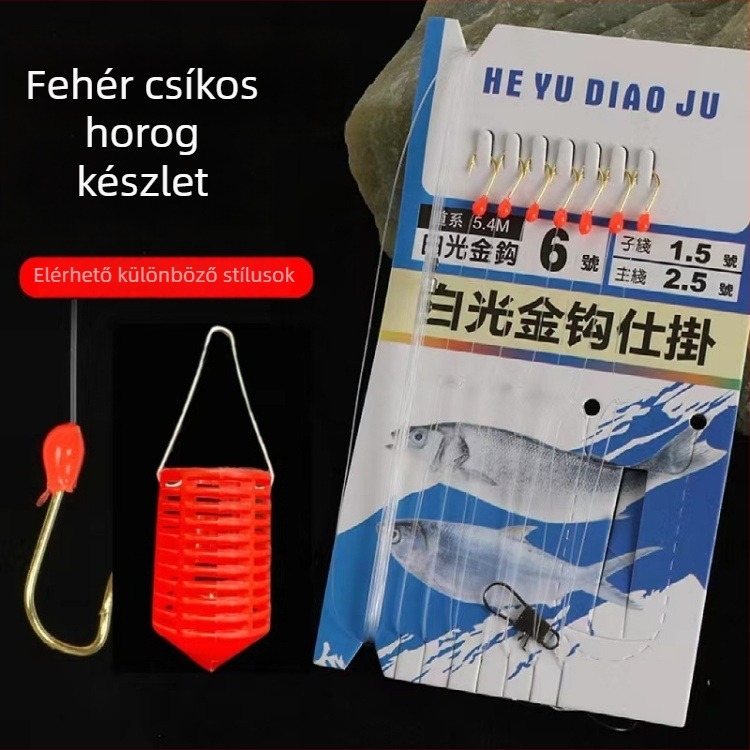 Hetes horoggal ellátott horgász szerelék világító etetőrekeszzel