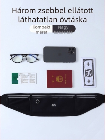 Improved lopás elleni nylon deréktáji táska férfiaknak — útlevél és telefon zsebével, lélegző, kopásálló, PU bélés, sportos keresztpántos