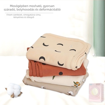 Kétszintes pamut baba takaró 95%+ pamut, újszülötteknek és 3 éves korig, minden évszakban, babakocsihoz, virágos és pöttyös mintával