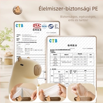 Gyermekeknek szánt egyszer használatos kesztyűk, élelmiszer-minőségű, egyedi csomagolás, vastított PE, átlátszó, csúszásmentes, szabadtéri piknikhez