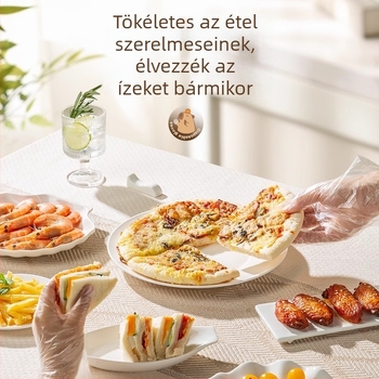 Gyermekeknek szánt egyszer használatos kesztyűk, élelmiszer-minőségű, egyedi csomagolás, vastított PE, átlátszó, csúszásmentes, szabadtéri piknikhez