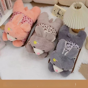 Újratöltő melegviz-palack rajzfilmszerű dizájnnal, robbanásbiztos elektromos melegítővel, plüss kézmelegítő tok cipzárral, levehető és mosható, Corduroy anyagú, modell Double Hands, 220V, 500W, Hőkezelés módja: Töltés, Jiabeibei