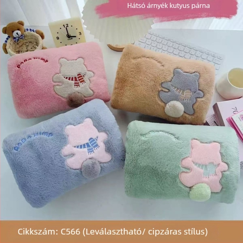 Újratöltő melegviz-palack rajzfilmszerű dizájnnal, robbanásbiztos elektromos melegítővel, plüss kézmelegítő tok cipzárral, levehető és mosható, Corduroy anyagú, modell Double Hands, 220V, 500W, Hőkezelés módja: Töltés, Jiabeibei