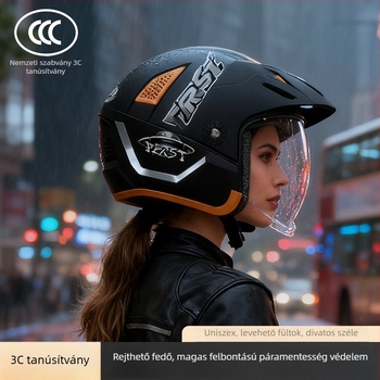 Junhaolong 3C-tanúsítvány GB-szabvány szerinti elektromos motorkerékpár sisak, férfiaknak, fél sisak, anti-fog, meleg őszre– télre