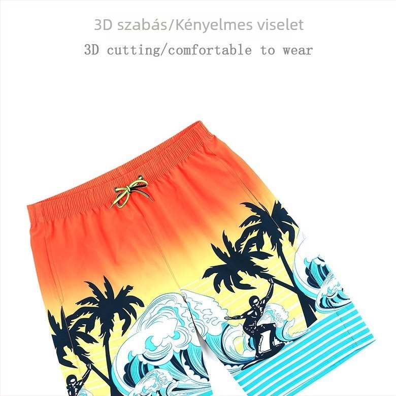 Férfi úszónadrág, 5 hüvelykes belső hossz, gyorsan száradó, nagy méret, strand és termálfürdő, Coconut Tree
