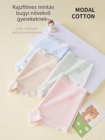 Lányoknak pamut boxeralsó antibakteriális, 90% pamut / 10% elasztán, ágyék rész 100% pamut, 3–8 éveseknek