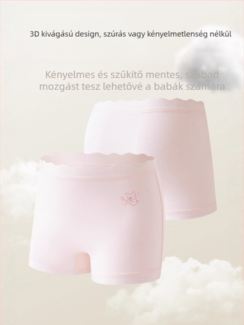 Lányoknak pamut boxeralsó antibakteriális, 90% pamut / 10% elasztán, ágyék rész 100% pamut, 3–8 éveseknek