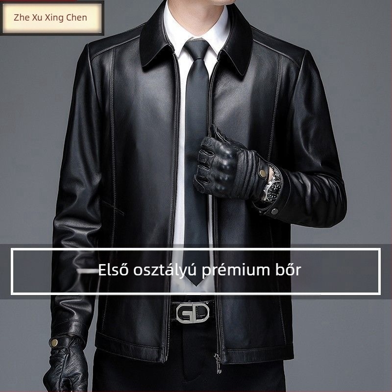 Férfi PU bőrkabát, városi stílus, kapucni, dupla gombos zárás, rever gallér, bő szabású