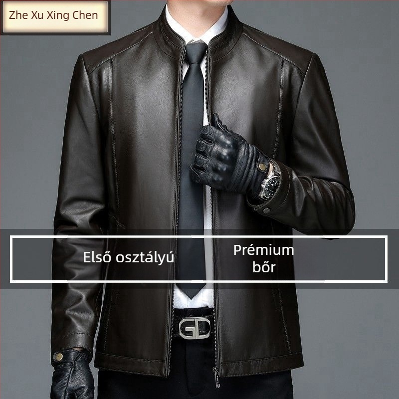 Férfi PU bőrkabát, városi stílus, kapucni, dupla gombos zárás, rever gallér, bő szabású