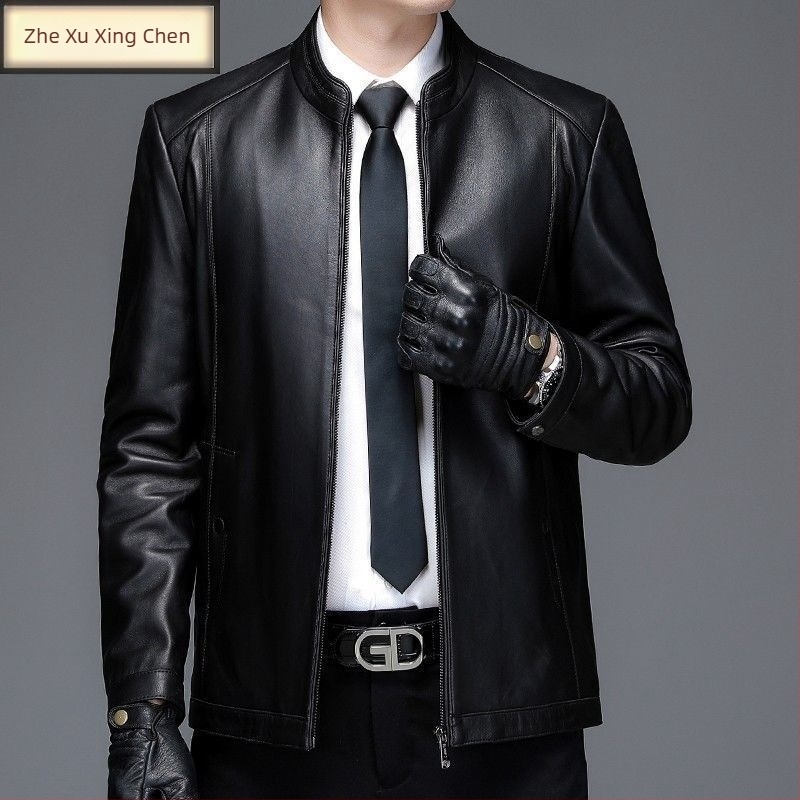 Férfi PU bőrkabát, városi stílus, kapucni, dupla gombos zárás, rever gallér, bő szabású