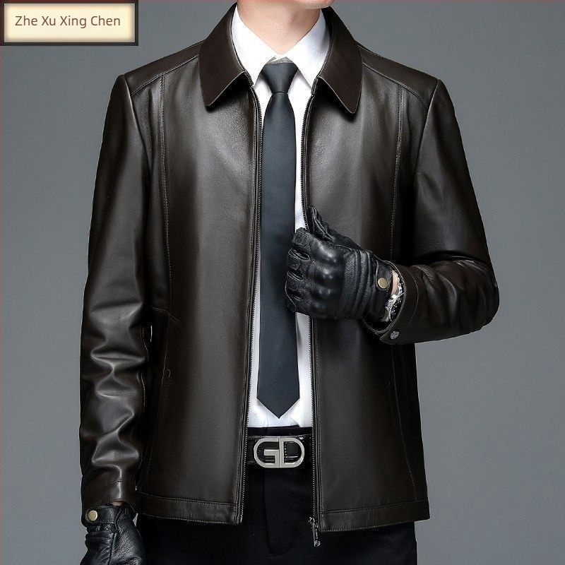 Férfi PU bőrkabát, városi stílus, kapucni, dupla gombos zárás, rever gallér, bő szabású