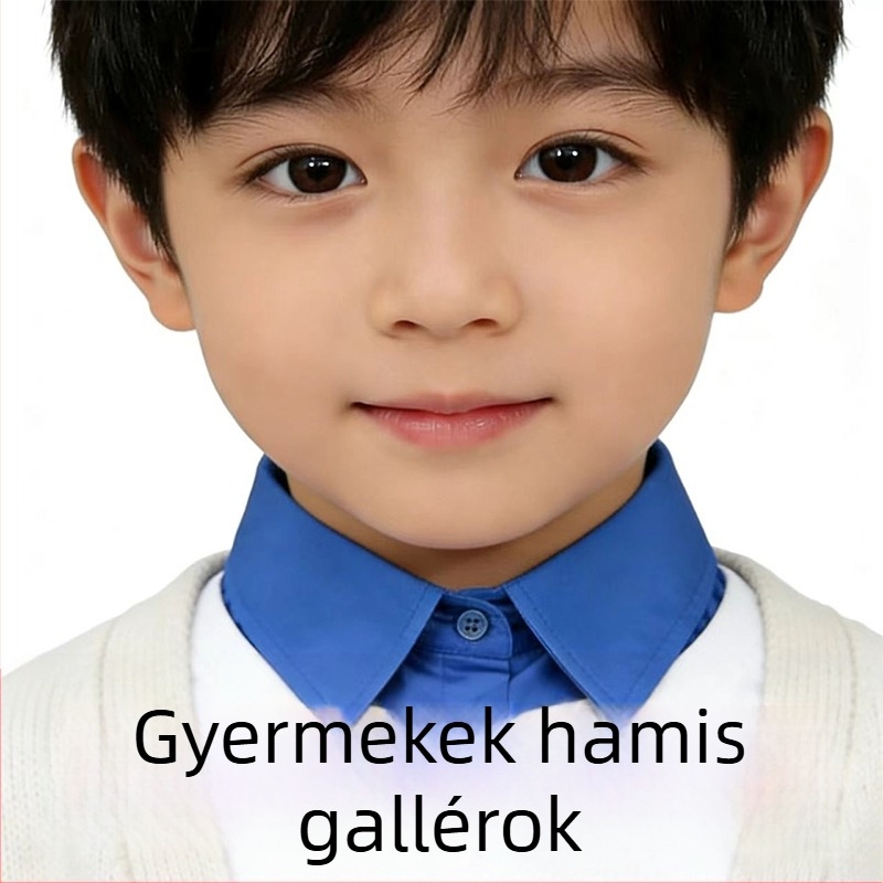 Gyerekek dekoratív gallérja iskolai egyenruhához, rácsminta, pamut belsővel, kényelmes stílus, 2025 tél