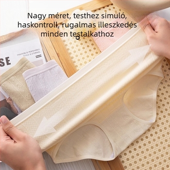 Női pamut magas derekú bugyi virágmintával, nagy méret