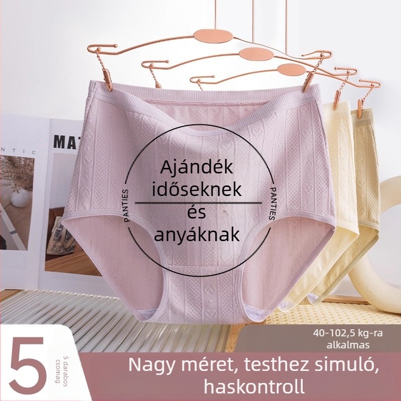 Női pamut magas derekú bugyi virágmintával, nagy méret