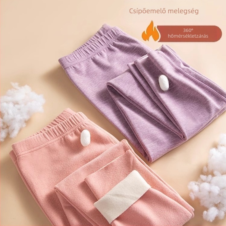 Női varrás nélküli melegítő leggings, belső fleece, középmagas derék, poliészter, közepes vastagság