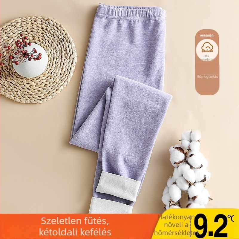Női varrás nélküli melegítő leggings, belső fleece, középmagas derék, poliészter, közepes vastagság