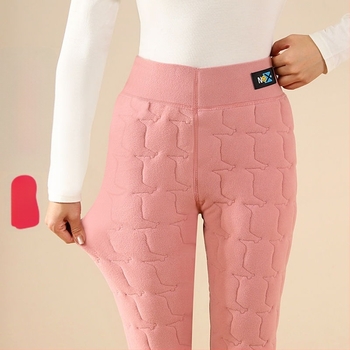Női Chenille-Spandex nadrágok, 3/4 hossz, közepes vastagságú, lazán szabott