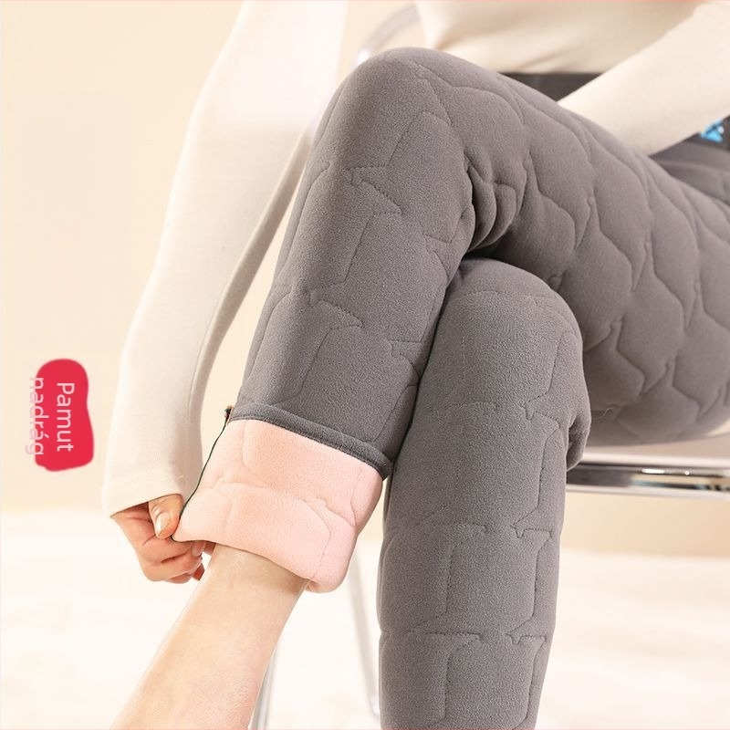 Női Chenille-Spandex nadrágok, 3/4 hossz, közepes vastagságú, lazán szabott