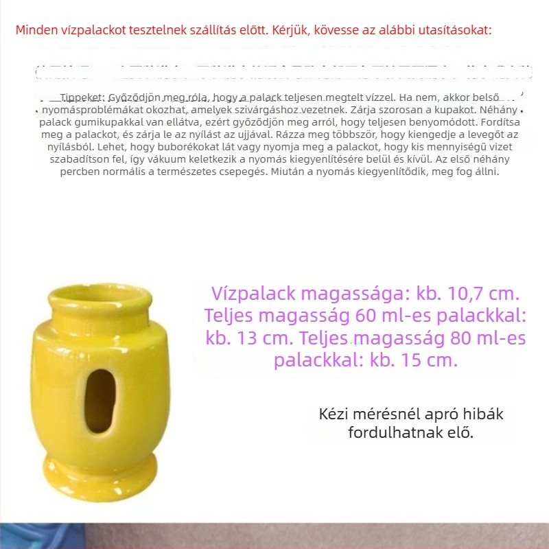 Hamsternek készült kerámia vízpalack, etetőtál és golyós ivóvíz-automat a tartón