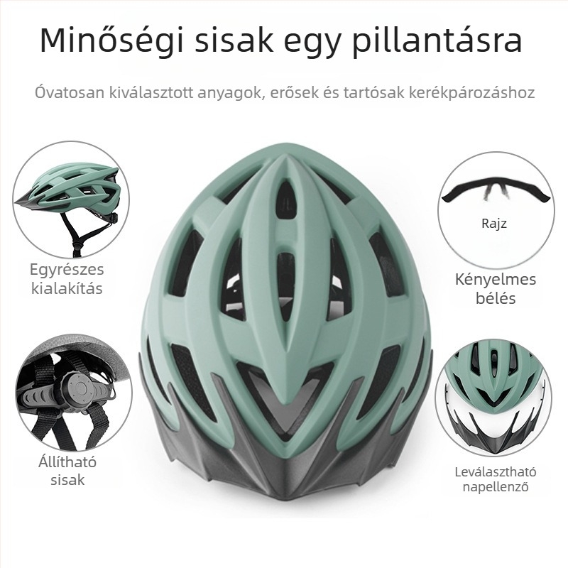 Kerékpáros sisak, PVC+EPS, logóval testreszabható, uniszex felnőtteknek, egyrészes dizájn