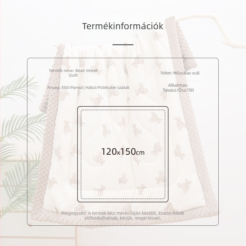 Softness gyerekeknek szóló pamut pléd, 1000–1500 g, 3–6 éveseknek, őszi-téli, testreszabható