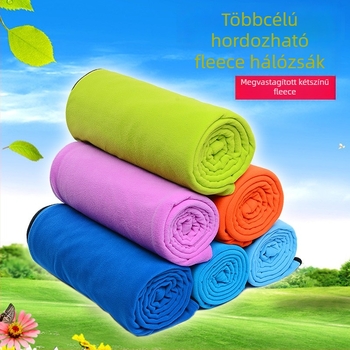 Kétoldalas fleece hálózsák felnőtt számára, hordozható kültéri kemping hálózsák, borítás fleece anyaggal