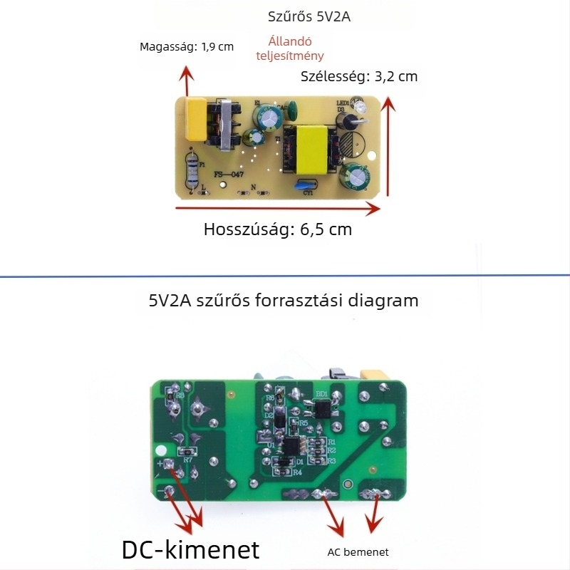Váltóüzemű tápegység beépített modul szigeteléssel, bemenet AC 110/220V, kimenet DC 5V 1–4A