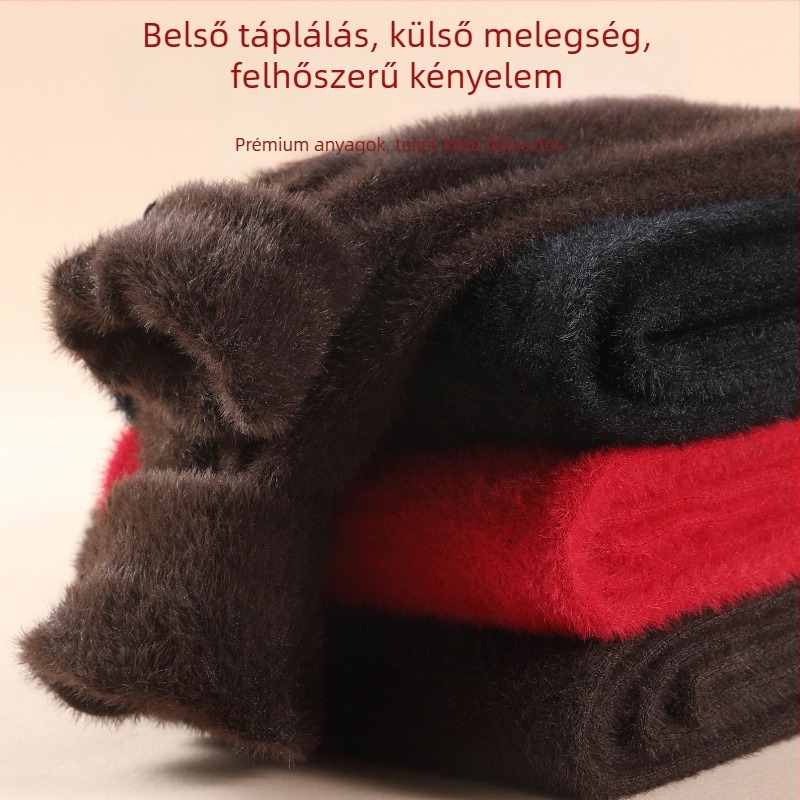 Uniszex mink velúr melegítőnadrág fleece-béléssel, extrémen vastag téli alapréteg (301-350 g/m2), poliészter anyag