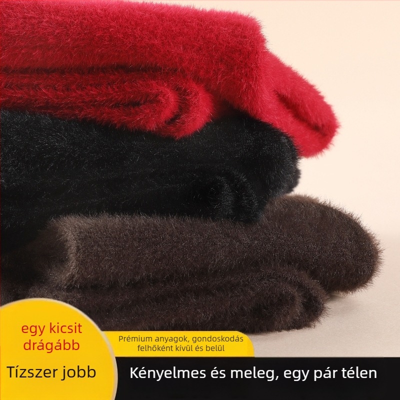 Uniszex mink velúr melegítőnadrág fleece-béléssel, extrémen vastag téli alapréteg (301-350 g/m2), poliészter anyag