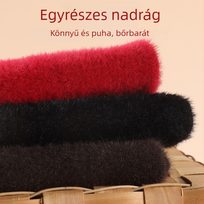 Uniszex mink velúr melegítőnadrág fleece-béléssel, extrémen vastag téli alapréteg (301-350 g/m2), poliészter anyag