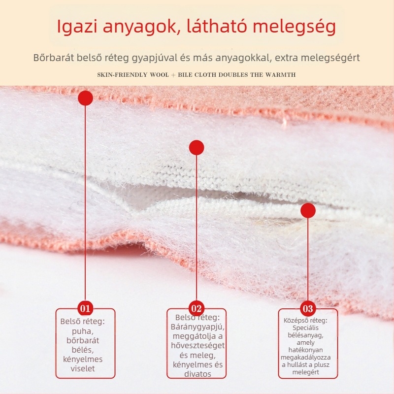 Női gyapjú 95%+ meleg nadrág, magas derekú, karcsúsított szabás, rendkívül vast téli viselet