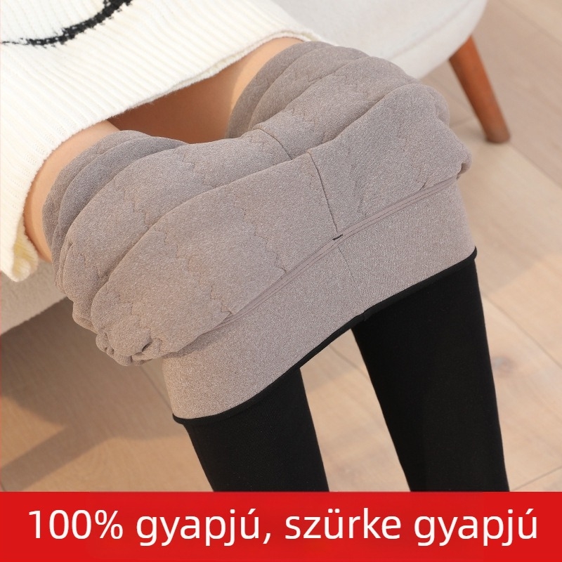 Női gyapjú 95%+ meleg nadrág, magas derekú, karcsúsított szabás, rendkívül vast téli viselet