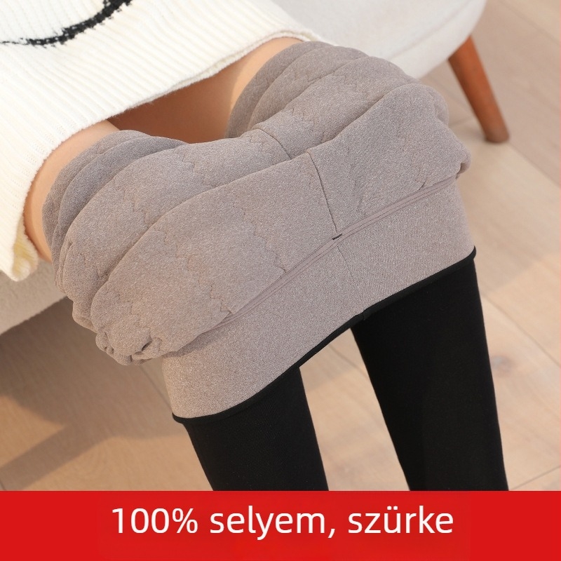 Női gyapjú 95%+ meleg nadrág, magas derekú, karcsúsított szabás, rendkívül vast téli viselet