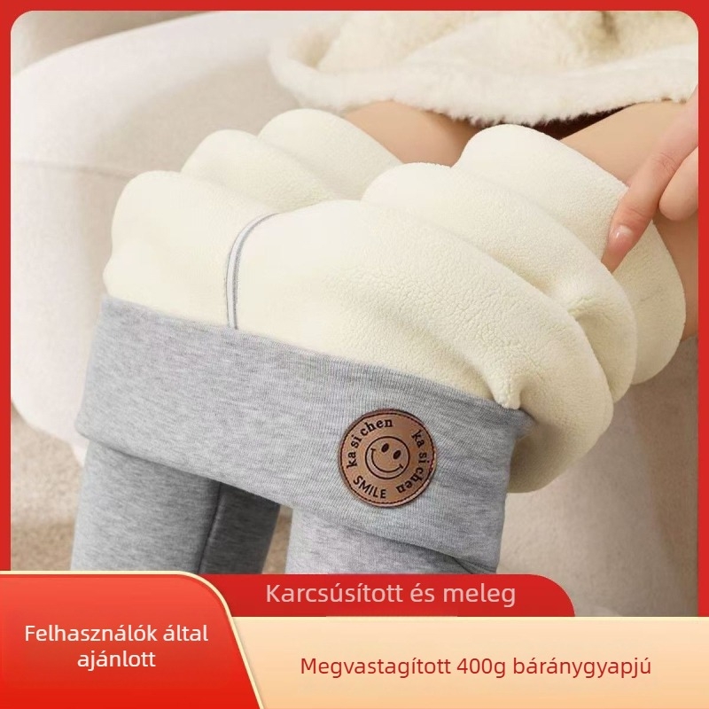 600 g juhbunda plüss belsővel vastag női leggings, őszi-téli meleg, magas derék, pocakformázó, plusz méret