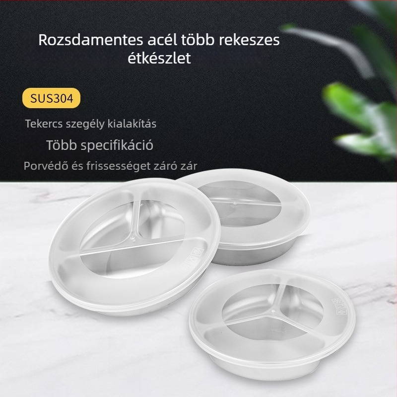 Osztható ebédes doboz, 304 rozsdamentes acélból, kör alakú, szigetelt, porálló fedéllel, gyerekeknek, 800–1000 ml kapacitás