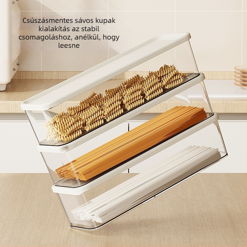 Tésztatároló doboz – műanyag, hordozható, vákuumzár, egyszerű stílus, márka Super Celebration