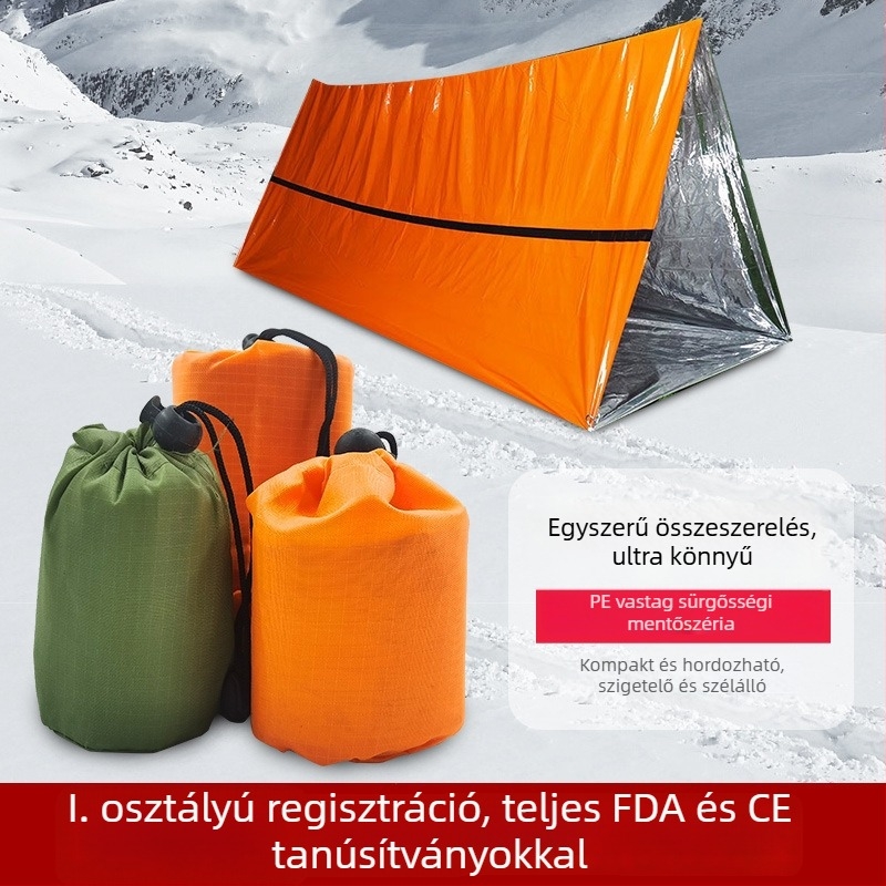 Sürgősségi alvózsák alumíniumfólia szigeteléssel felnőtteknek, súly 0,15 kg