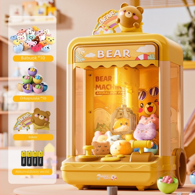 Gyerekeknek szóló szimulált karomgép — interaktív játék valós hanghatásokkal, több-szcenáriós szimuláció, kéz- és szem koordináció, 3C tanúsított