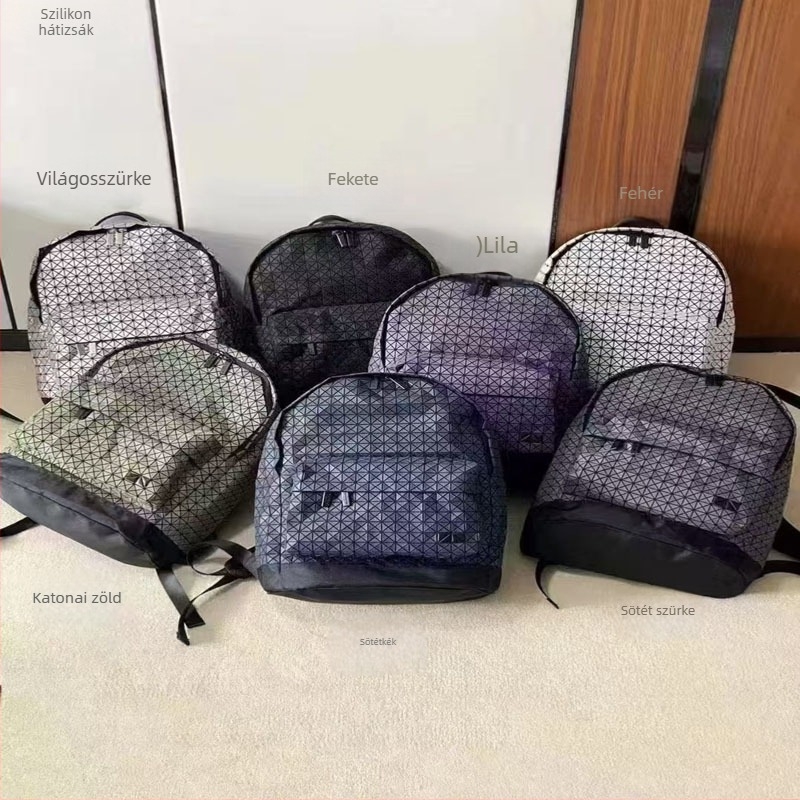 Szilikon hátizsák geometriás mintával, kapacitás 20–35 liter, kompatibil 13 hüvelykes laptophoz, ívelt vállpántok