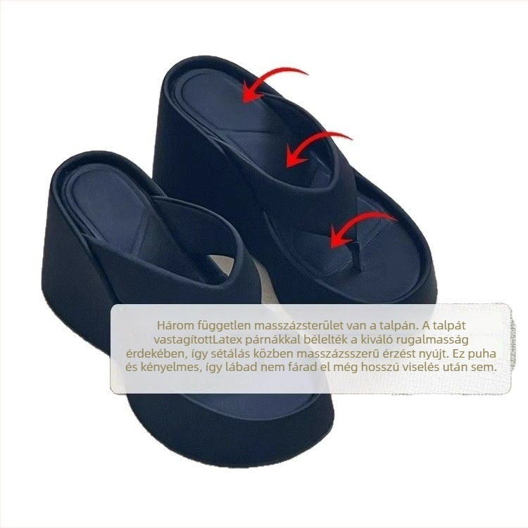 Női platform szandálok, satin felső rész, PU talp, mikroszálas bélés, kerek orr, egyszerű stílus