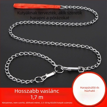 Kutyapóráz vaslánccal – háziállatokhoz való lánc, kötél, medállal