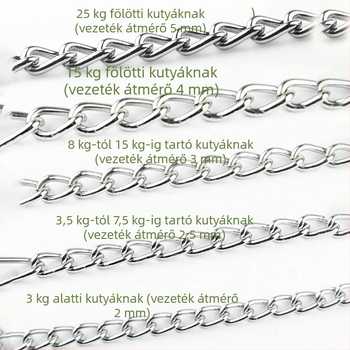 Kutyapóráz vaslánccal – háziállatokhoz való lánc, kötél, medállal