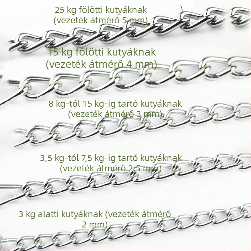 Kutyapóráz vaslánccal – háziállatokhoz való lánc, kötél, medállal