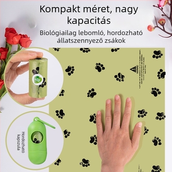 Kutyapiszbag adagoló rolos zacskókkal, vastagított, biológiailag lebomló