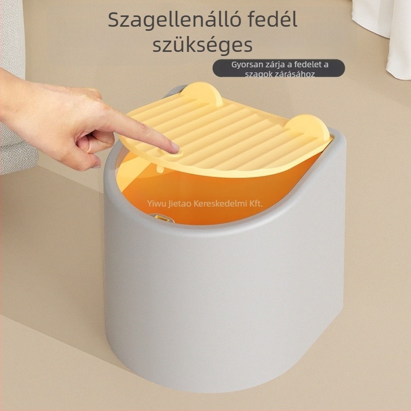 Kézi macskaalom-lapát fedéllel és illatálló szemetes