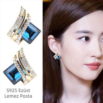 Fülbevalók ötvözetből kristályokkal | Timmy Jewelry | Japán–Koreai stílus | Anyag: ötvözet | Kezelés: elektroplakolás