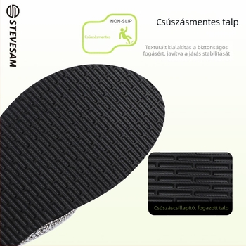 Gumis felső részű és talpú szandál, herringbone mintával, bélés nélkül, hétköznapi strandcipő