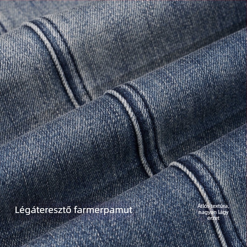 Terhes farmernadrág - retro hasi támasztó, laza szabás, denim anyag, normál vastagság, mikroelasztikus, őszi 2025.