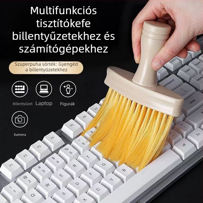 Billentyűzet tisztító ecset puha sörtékkel, notebook és számítógéphez; műanyag alapanyag, 70 g, OEM feldolgozás, magáncímke elérhető.